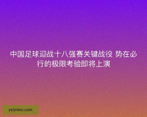 中国足球迎战十八强赛关键战役 势在必行的极限考验即将上演