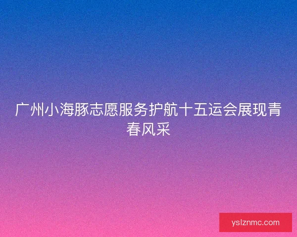 广州小海豚志愿服务护航十五运会展现青春风采