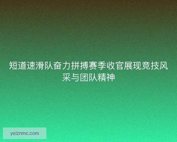 短道速滑队奋力拼搏赛季收官展现竞技风采与团队精神