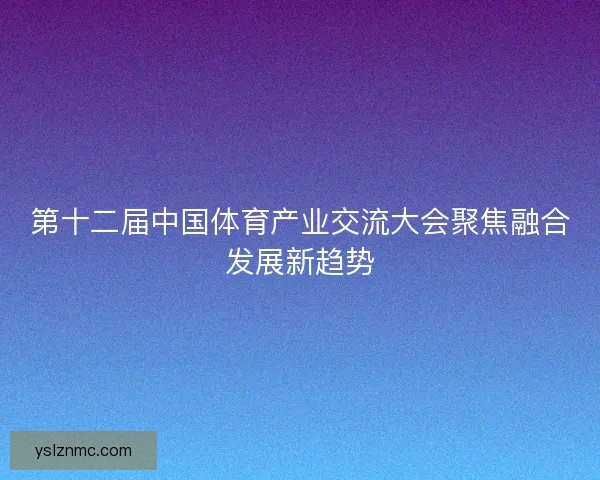 第十二届中国体育产业交流大会聚焦融合发展新趋势