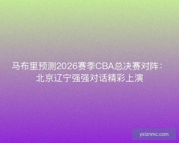 马布里预测2026赛季CBA总决赛对阵：北京辽宁强强对话精彩上演
